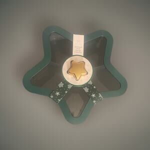 Holiday Sectioned Food Storage Container Green Star Shape New